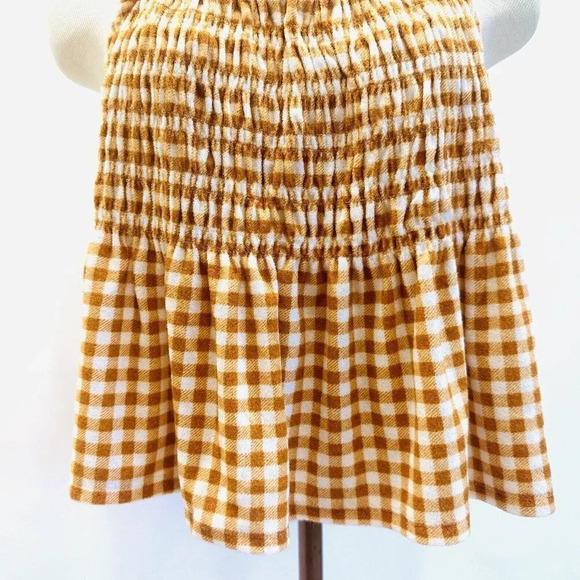 NWT SO Juniors Pullover Terry Cloth Smocked Peplum Plaid Shirred Tank Size XXL - Picture 3 of 11